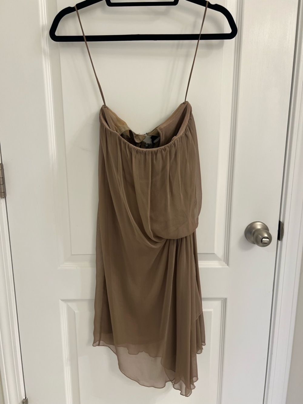 Alice + Olivia Taupe Chiffon Layered Dress